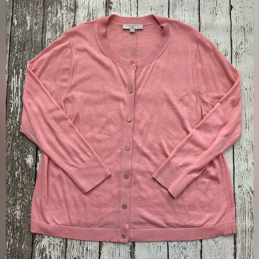 Loft Plus Round Neck Wool Blend Cardigan